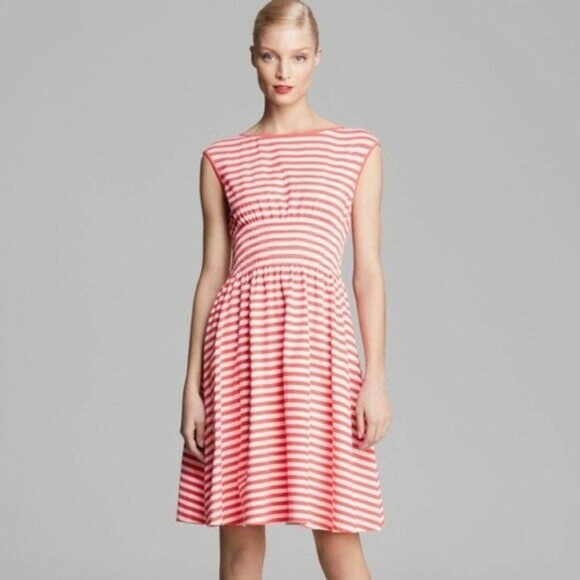 Kate Spade Leora Dress Striped Pink White Cotton 2 - Picture 5 of 7